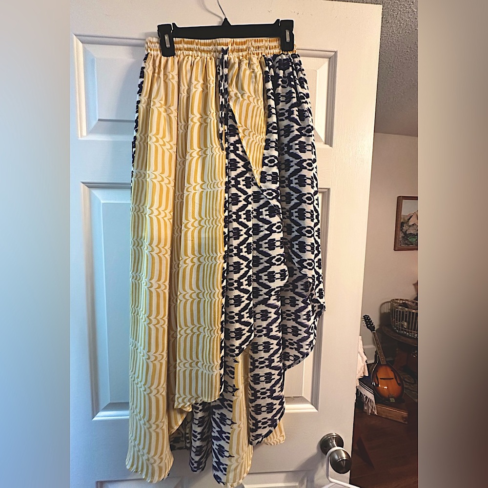 ANTHROPOLOGIE Silk wrap skirt